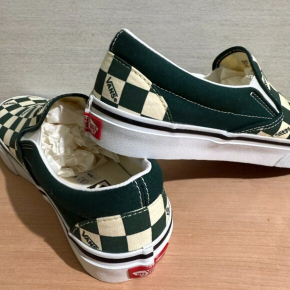 Emerald Green Classic Slip-On Checkerboard Shoe - Picture 2 of 5